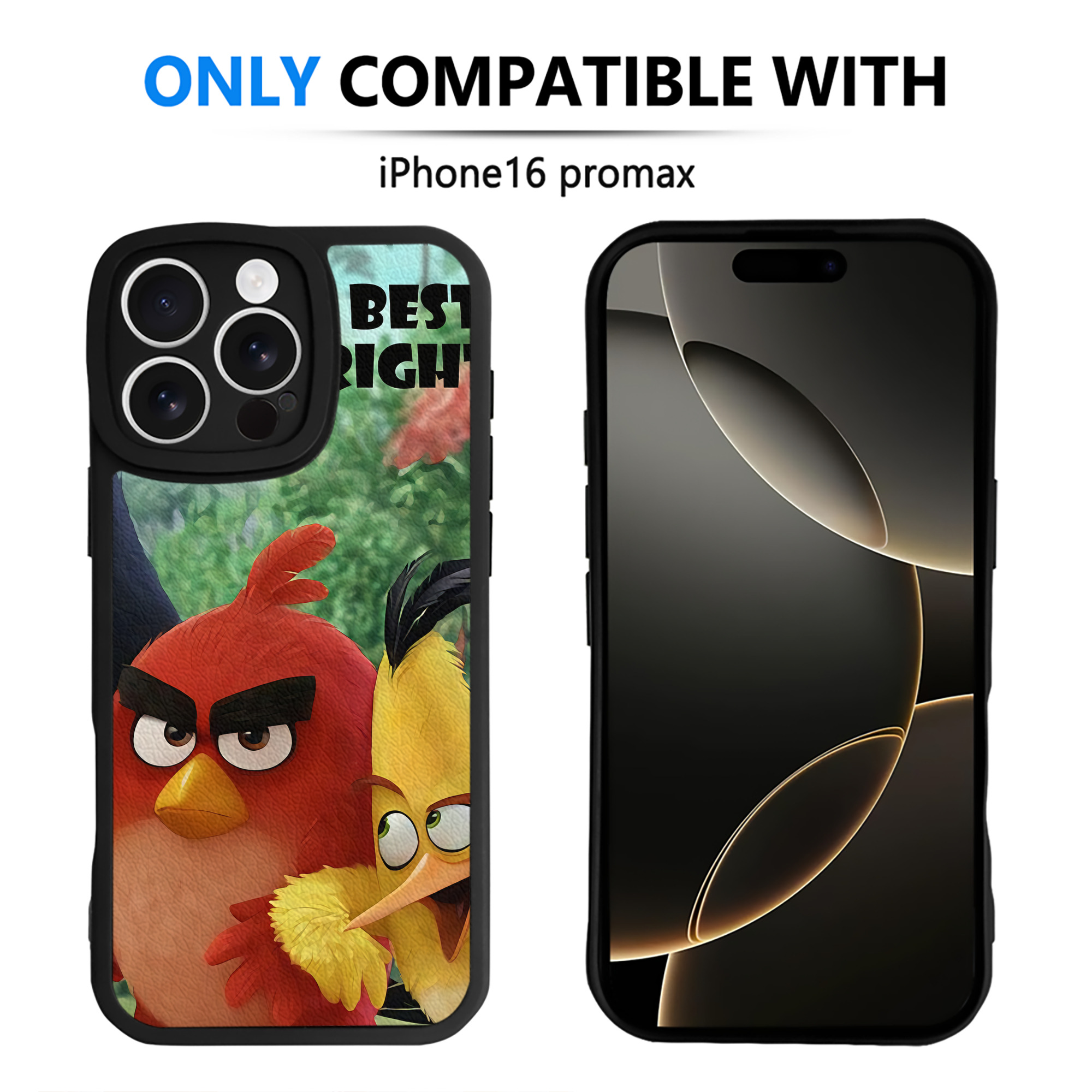 （画像用） Angry Birds アングリーバード 【iPhone 16シリーズ対応】シリコンスマホケース（レザー調） 材質：シリコン